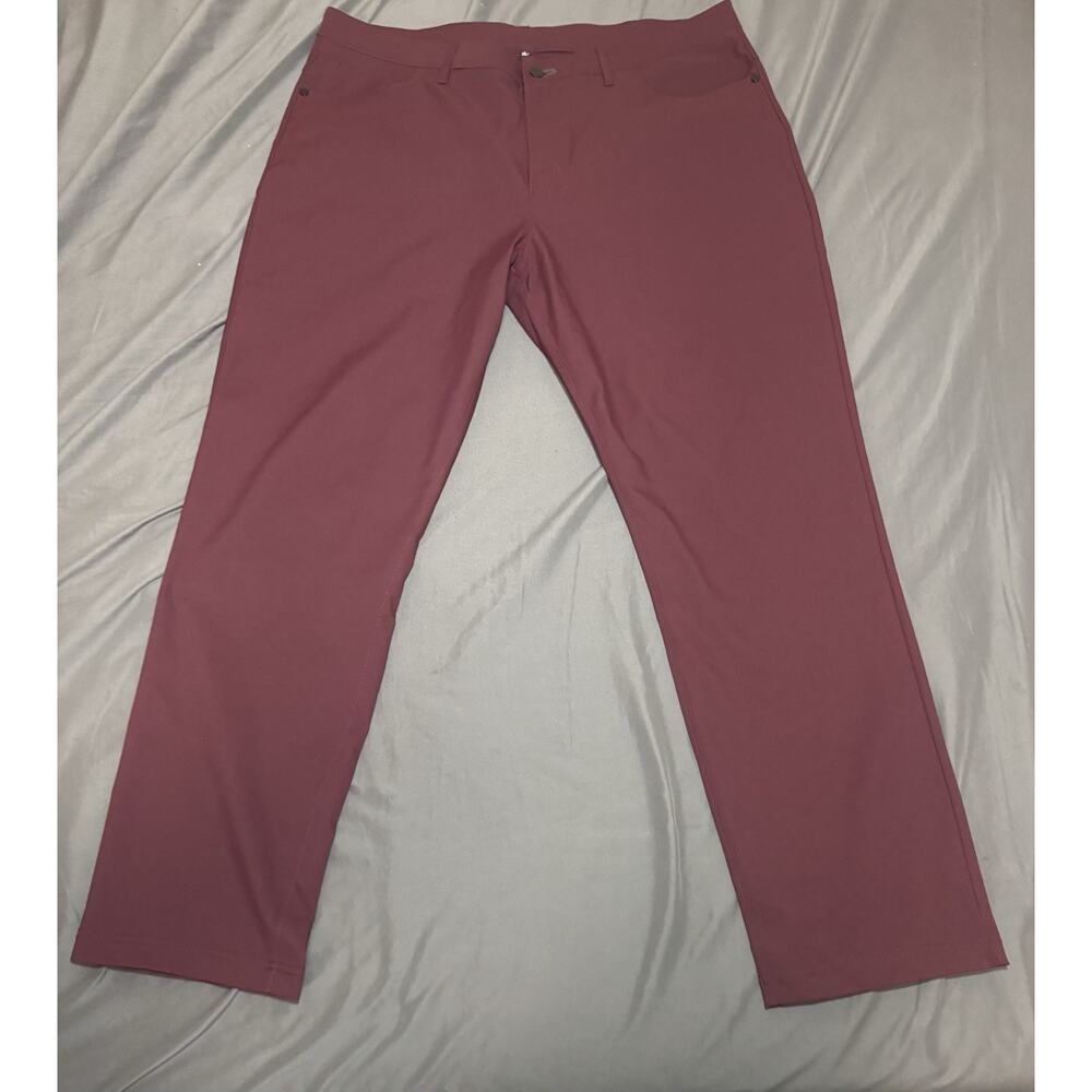 Public Rec Burgundy Commuter Chino Pants Men’s 39x30 Stretch 5 Pocket Casual‎